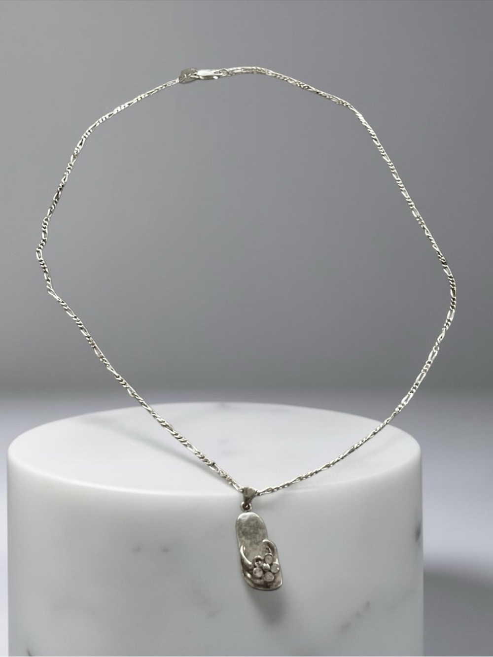 Sterling Silver Flip Flop Pendant Necklace